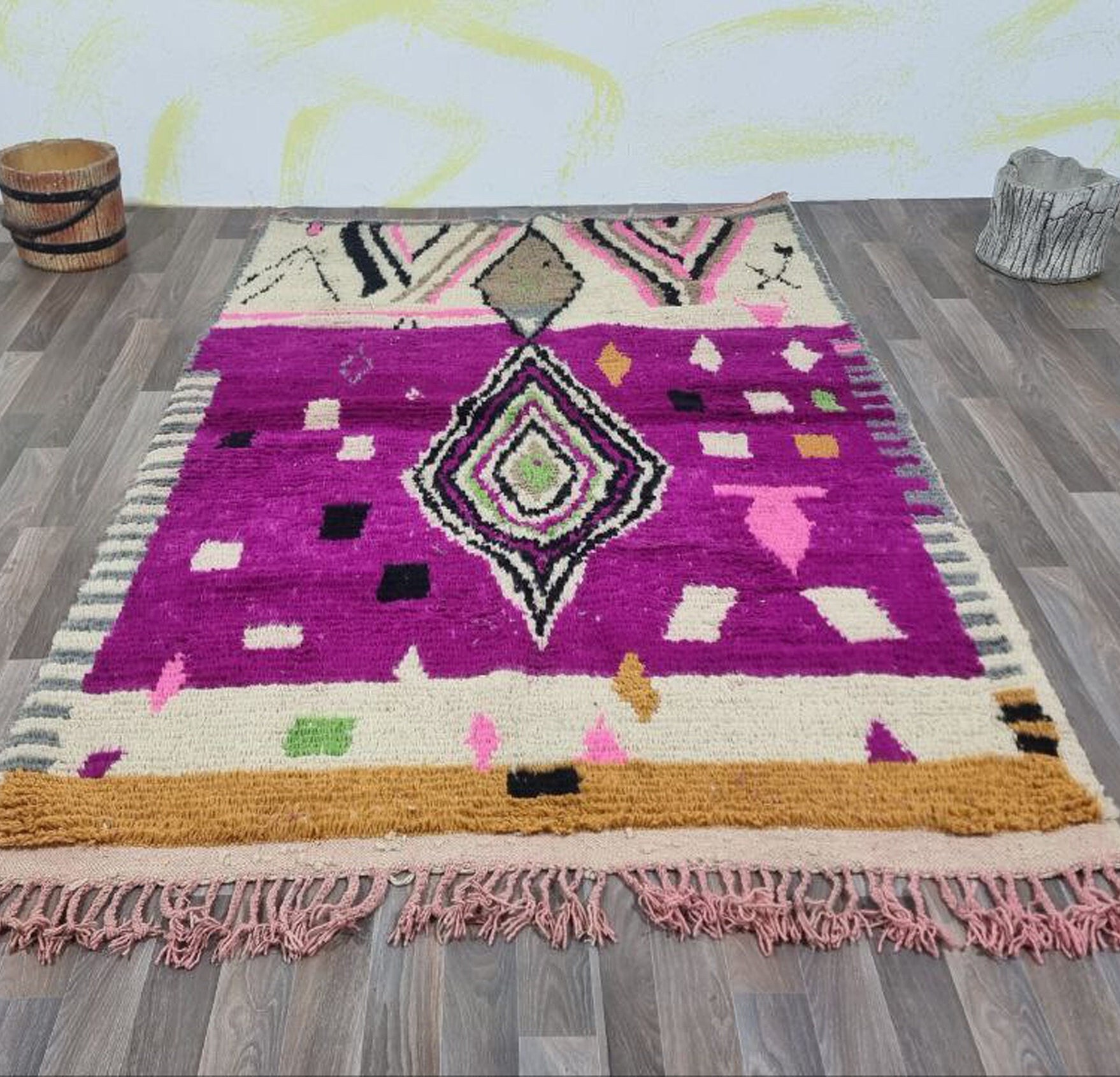 PURPLE CUSTOM RUG, Moroccan Handmade Rug, Colorful Custom Rugs, Boujaad