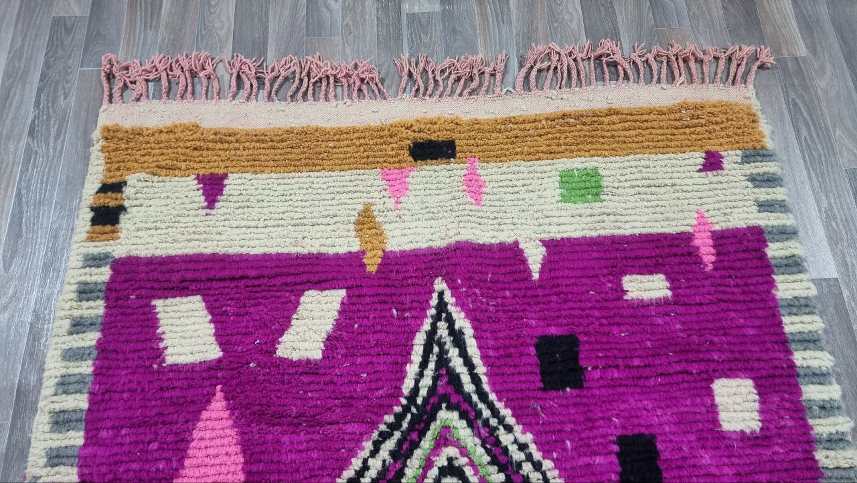 PURPLE CUSTOM RUG, Moroccan Handmade Rug, Colorful Custom Rugs, Boujaad