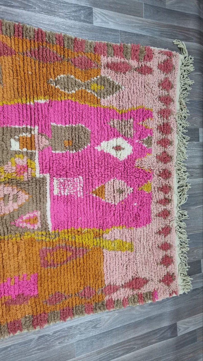 ORANGE Beni Ourain Rug Custom Moroccan Rug Handmade Rug Etsy