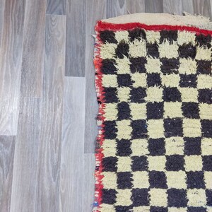 Checkered Runner Rug, Outdoor Furniture, Home Decor Rug,Handmade Wool Runner,2x9 Checkered Rug Runner,Amazing Hallway Rug,Azilal Vintage Rug zdjęcie 9