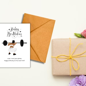 Carte d'anniversaire humoristique pour amoureux de la forme physique, carte d'anniversaire drôle de fille de gym, téléchargement immédiat carte d'anniversaire drôle pour fille
