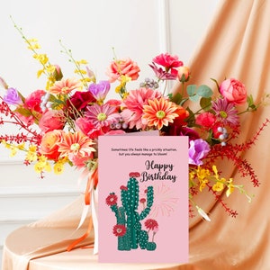 Carte d'anniversaire imprimable, carte de voeux cactus, carte imprimable 5 x 7, carte de joyeux anniversaire, carte imprimable cactus d'anniversaire, carte d'anniversaire drôle