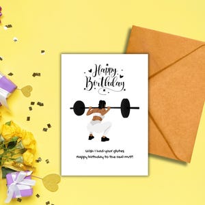 Printable Humorous Fitness Lover Birthday Card, Funny Gym Girl birthday Card, Instant download Funny Birthday Card for Girl