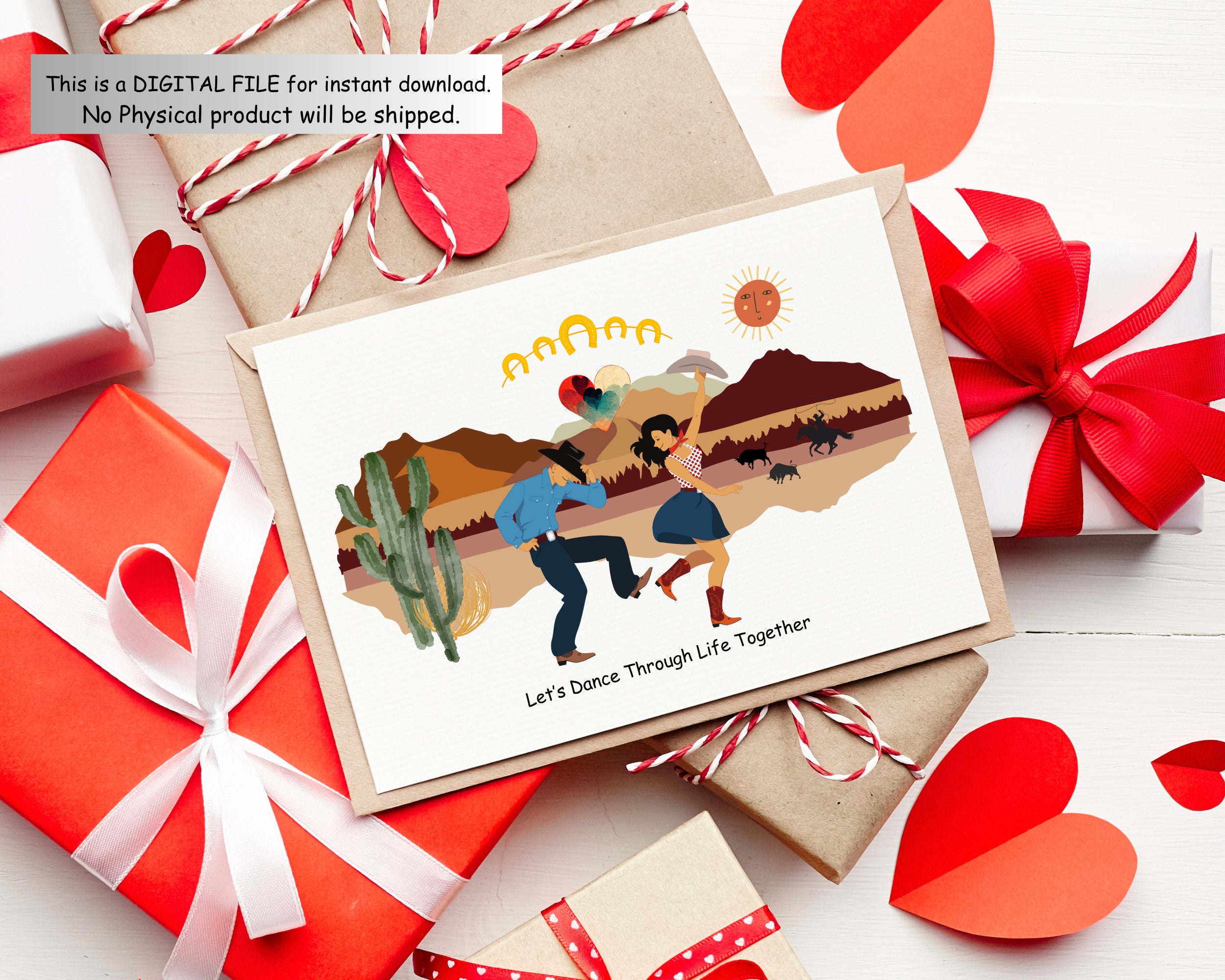 Printable Cowboy Valentine's Day Card, Card for Partner,western Love ...