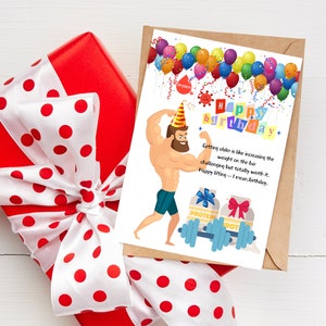 Lustige Geburtstagskarte zum Ausdrucken, Karte zum Geburtstag für Fitness Liebhaber, Karte zum Geburtstag, Karte zum Geburtstag, Lustige Geburtstagskarte für Fitness Liebhaber