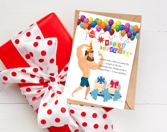 Funny Fitness Birthday Card: Gym Lover Gift (PDF Printable)