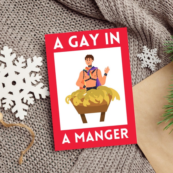 Christmas card for gay friend, Inclusive Christmas Card, Card for gay person, Funny christmas card, Gay Christmas Gift, LGBTQ Christmas