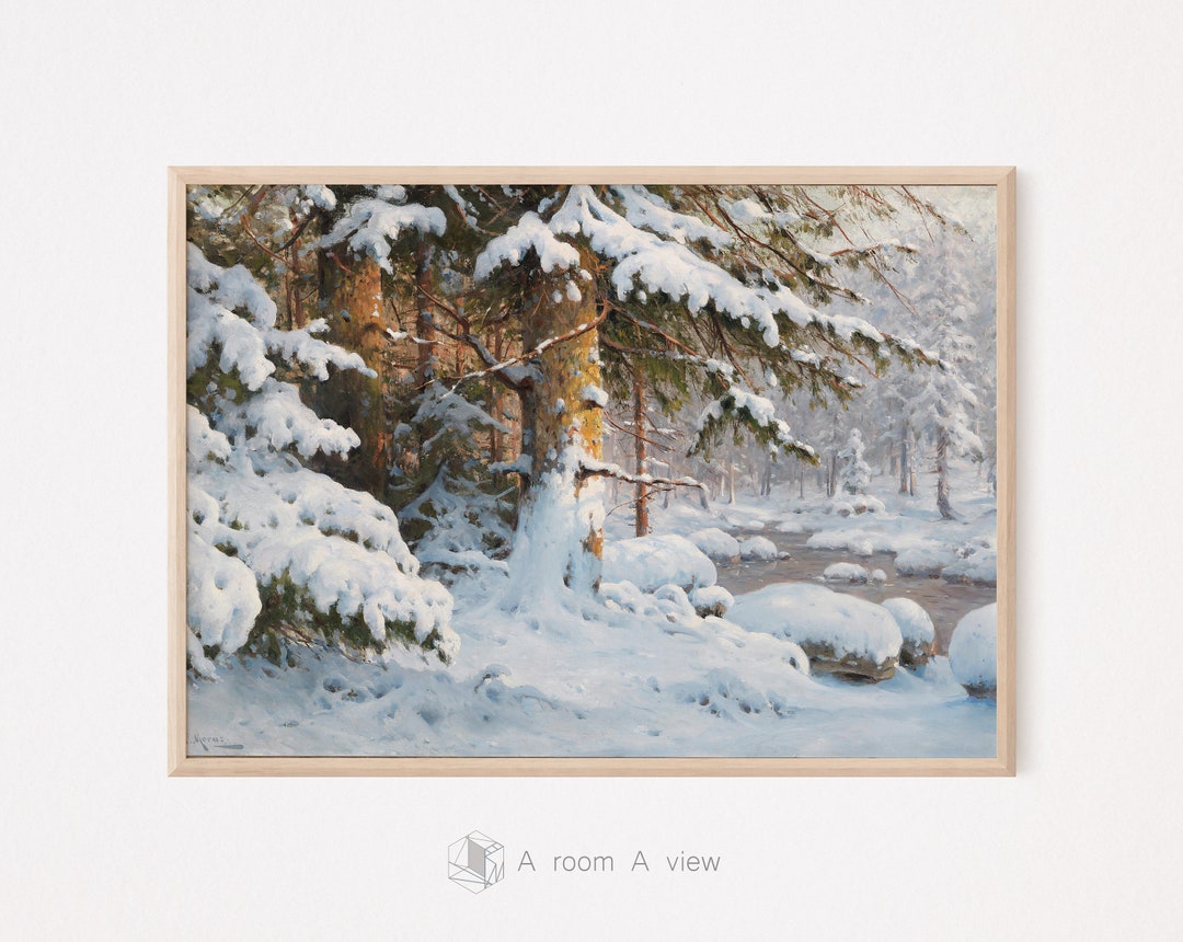 Serene Snowy Woodland: Winter Forest Landscape Pine Trees & - Etsy