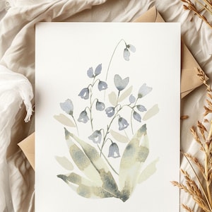 Élégante carte de voeux aquarelle muguet - Art botanique pour les amoureux de la nature