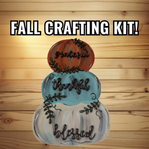 PUMPKIN Craft Kit for Fall, Crafting Kit for Adults, Craft Kits for Adults, Craft Kits for kids, craft kits for women, Wood craft kits