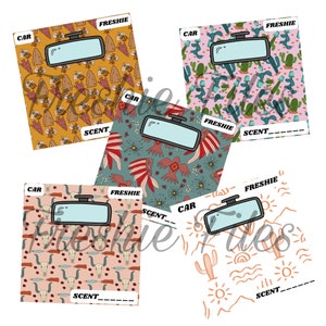 PNG Car Freshie packing label svg files western theme