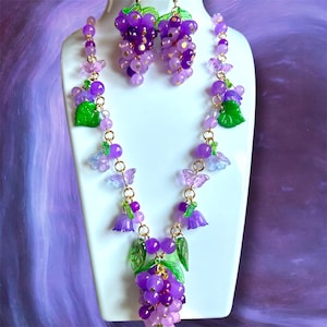 Grape Jewelry Set - Etsy