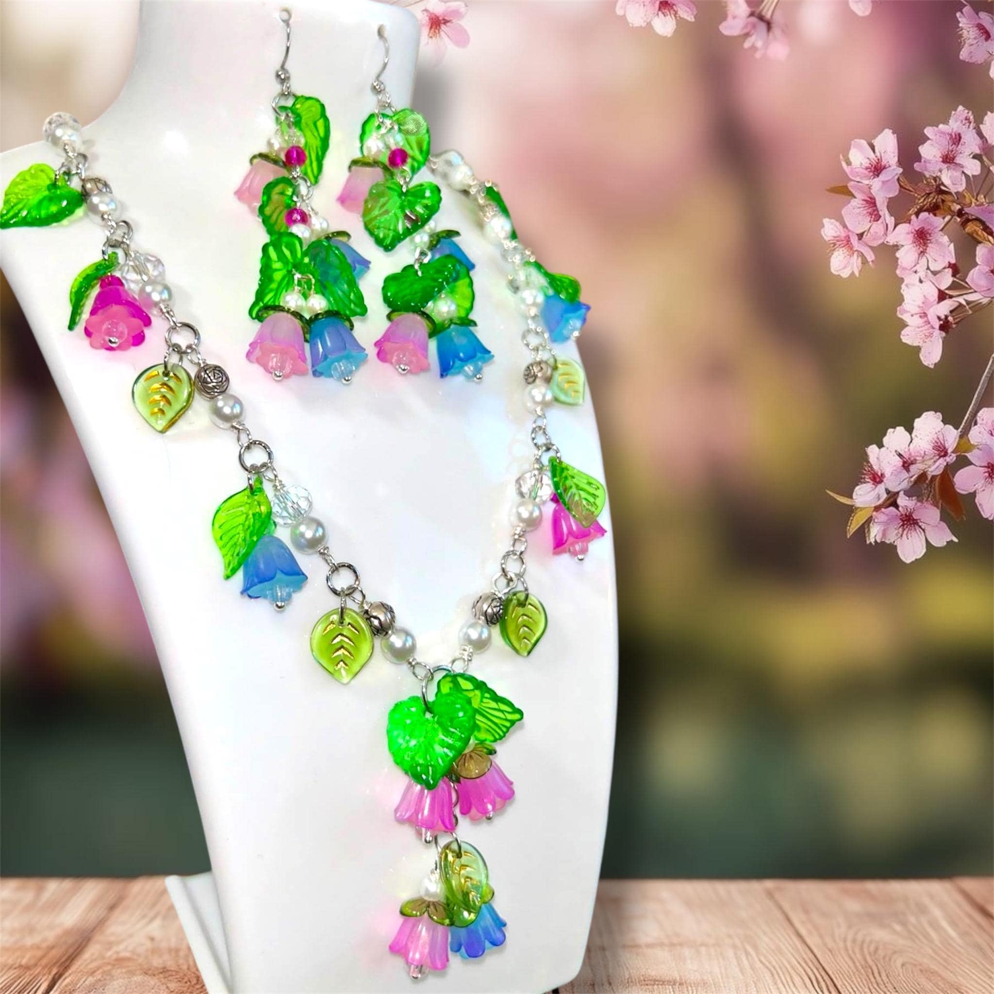 Fairycore Lily of the Valley Flower Jewelry Set, Fairy Handmade
