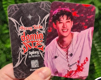 Stray Kids DominATE world tour, Sydney Allianz Stadium Concert collectible Photo Cards, 8x Card Set, Memento Collectible, fan made POBs