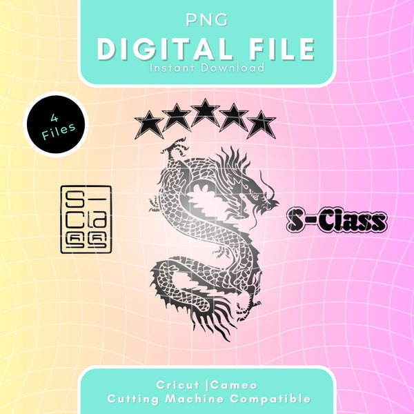 Stray Kids SKZ 5 Star, S-Class Dragon, Five Star PNG digital download file, for Cricut Cameo cutting machines, make your own kpop merch