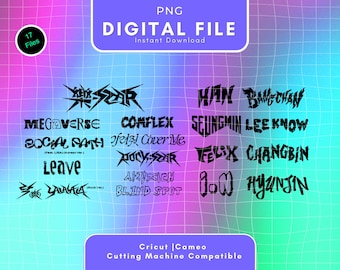 Stray Kids SKZ Rock-Star, Track Titles, logo vector set, Names, PNG digital file for Cricut Cameo cutting machine, make your own kpop merch