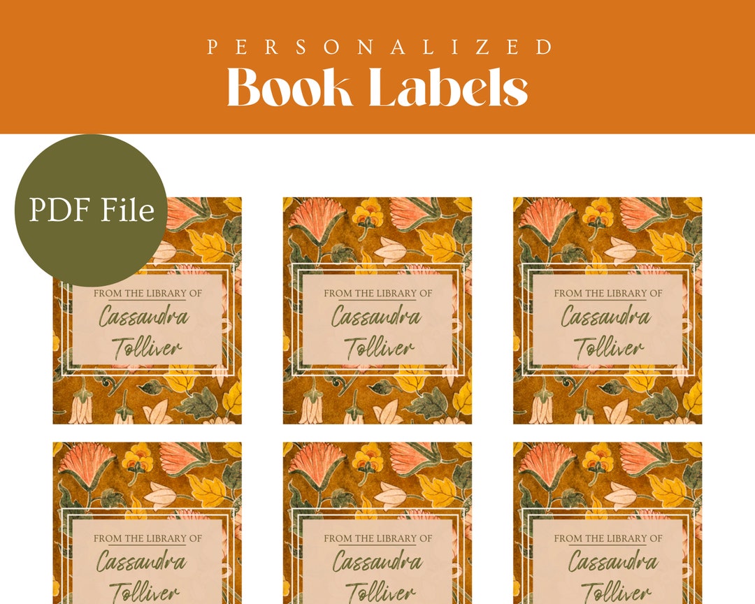 Personalized Book Labels Printable Teacher Library Label Etsy