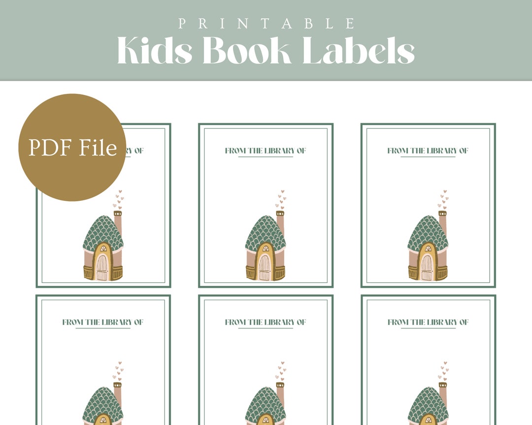 Kids Book Label Printable From the Library Of Printable Book - Etsy