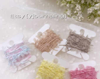 5 Different Colored Butterfly Yarn, 2 Yds. each for Journaling • junk journal, crafts, gift wrap, ribbons, multicolor, weaving