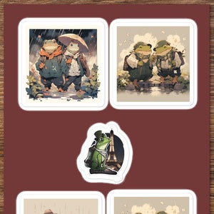 Premium Good Frog Friends Cottagecore Frog Sticker Sheet | Whimsical and Charming Sticker Collection