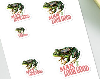 Narcissistic Frog Vinyl Sticker Sheet - Laptop, Water Bottle Decals