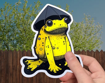 Vinylsticker regenkikker | Waterdichte laptopsticker