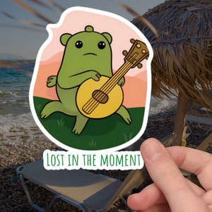 Lost in the Moment Frog Sticker | Cute Frog Sticker for Water Bottles, Laptops, and More