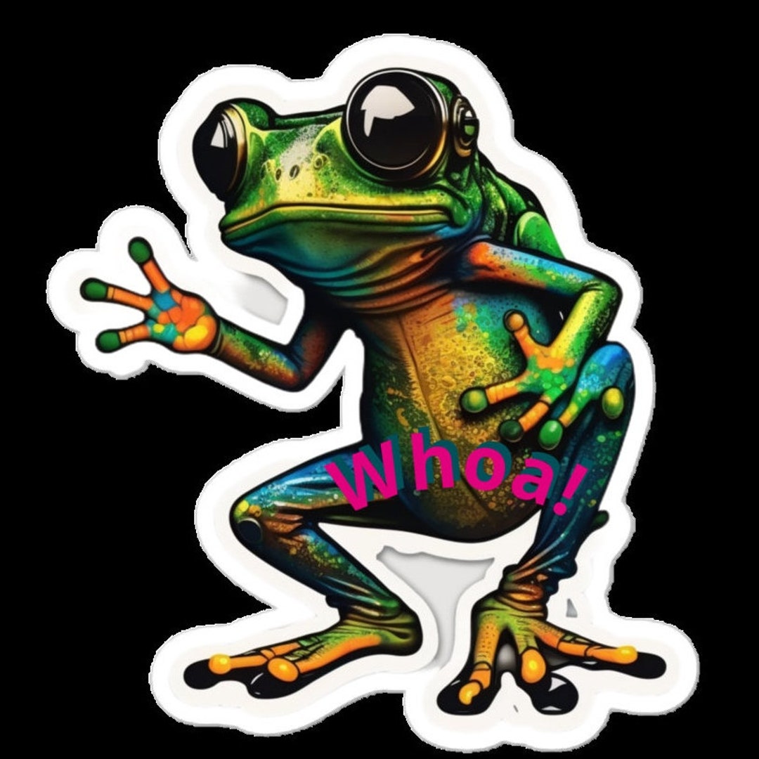 Whoa Sticker Whoa! Frog Vinyl Sticker | Laptop Decal for Frog Lovers - Etsy