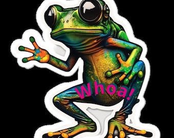 Whoa! Frog Vinyl Sticker | Laptop Decal for Frog Lovers
