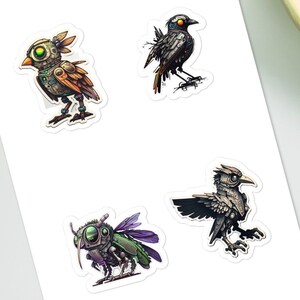 Futuristic Robot Birds Sticker sheet   | Water Bottles, Laptops, and Notebooks - Perfect for Frog Lovers!