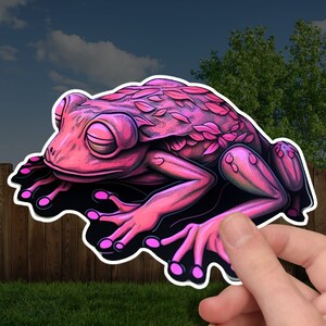Pink Dream Frog Sticker Frog Vinyl Sticker Decal | Water Bottles, Laptops, and Notebooks - Perfect for Frog Lovers!