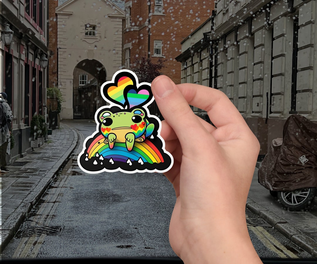 Rainbow Pride Frog Sticker | LGBTQ+ Vinyl Decal - Etsy