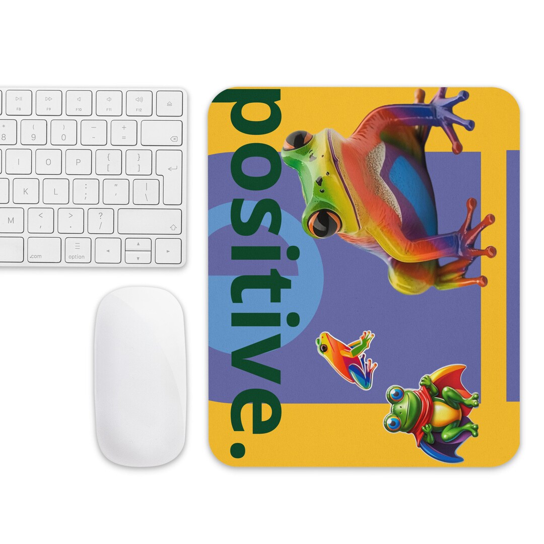 Premium Rainbow Frog Mouse Pad Add Colorful Fun to Your Etsy