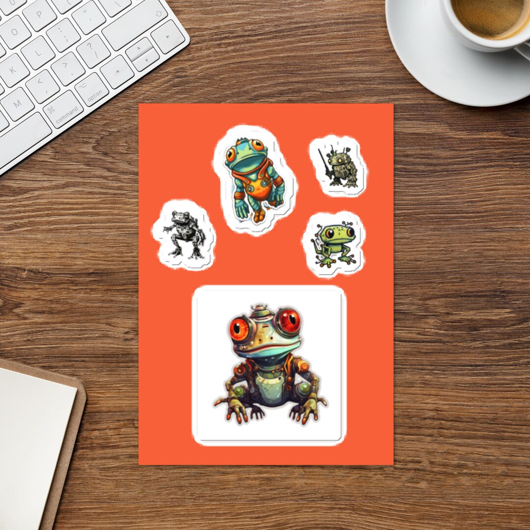 Robot Frogs Sticker Sheets | Whimsical Sci-fi Stickers - Etsy