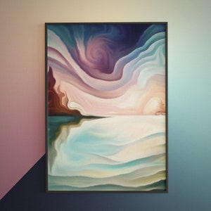 HARMONY ONE – Tranquil Nature Flow Meditation Art Print – Peaceful Digital Download for Yoga Room & Home Decor | Zen Wall Art Printable