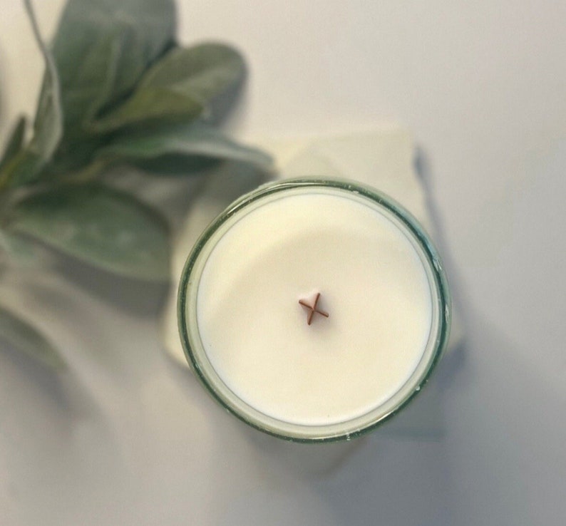 Nontoxic & All Natural Scents, 10oz Spanish Crackle Glass Decor Candle, Hand Blown Glass