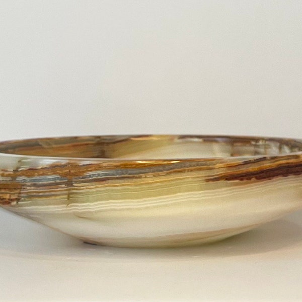 12” Discounted Large Onyx Bowl / Modern Onyx Decor Bowl / Onyx Decor Sale / Japandi Decor