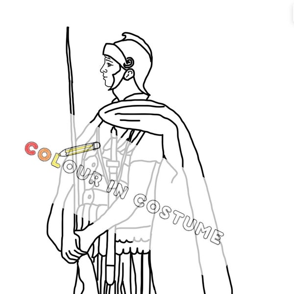 Roman soldier - printable colouring in page + fact sheet