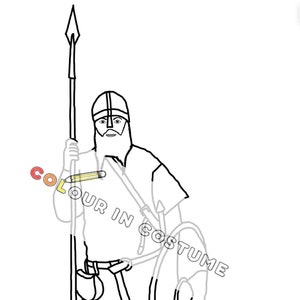 Vikingkrijger - afdrukbare kleurplaat + factsheet