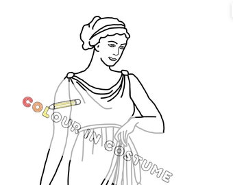 Roman woman - printable colouring page + fact sheet