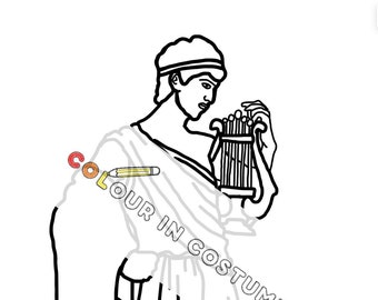 Ancient Greek man - printable colouring in page + fact sheet.