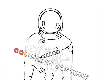 Astronaut- Printable colouring in page