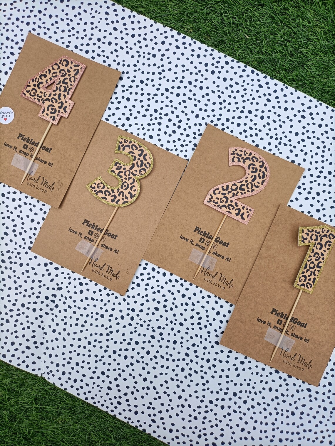 Leopard Print Ladies Shoe & Bag Cake Topper Set - Mini Stiletto Decorations For Birthday Cakes