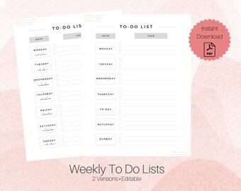FILLABLE To Do Lists