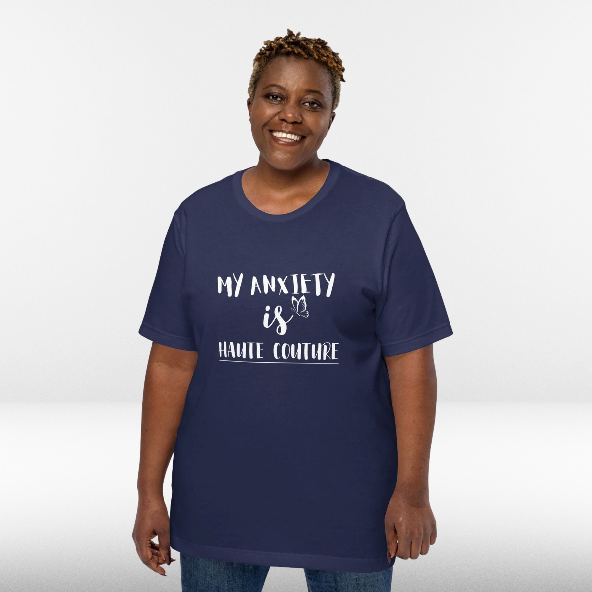 Unisex Minimalist T-shirt My Anxiety is Haute Mental Etsy