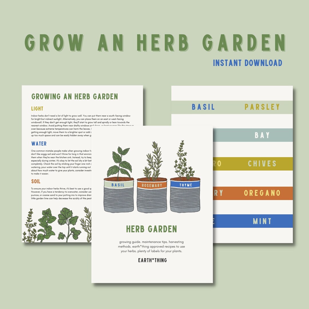 Grow an Herb Garden Guide Etsy
