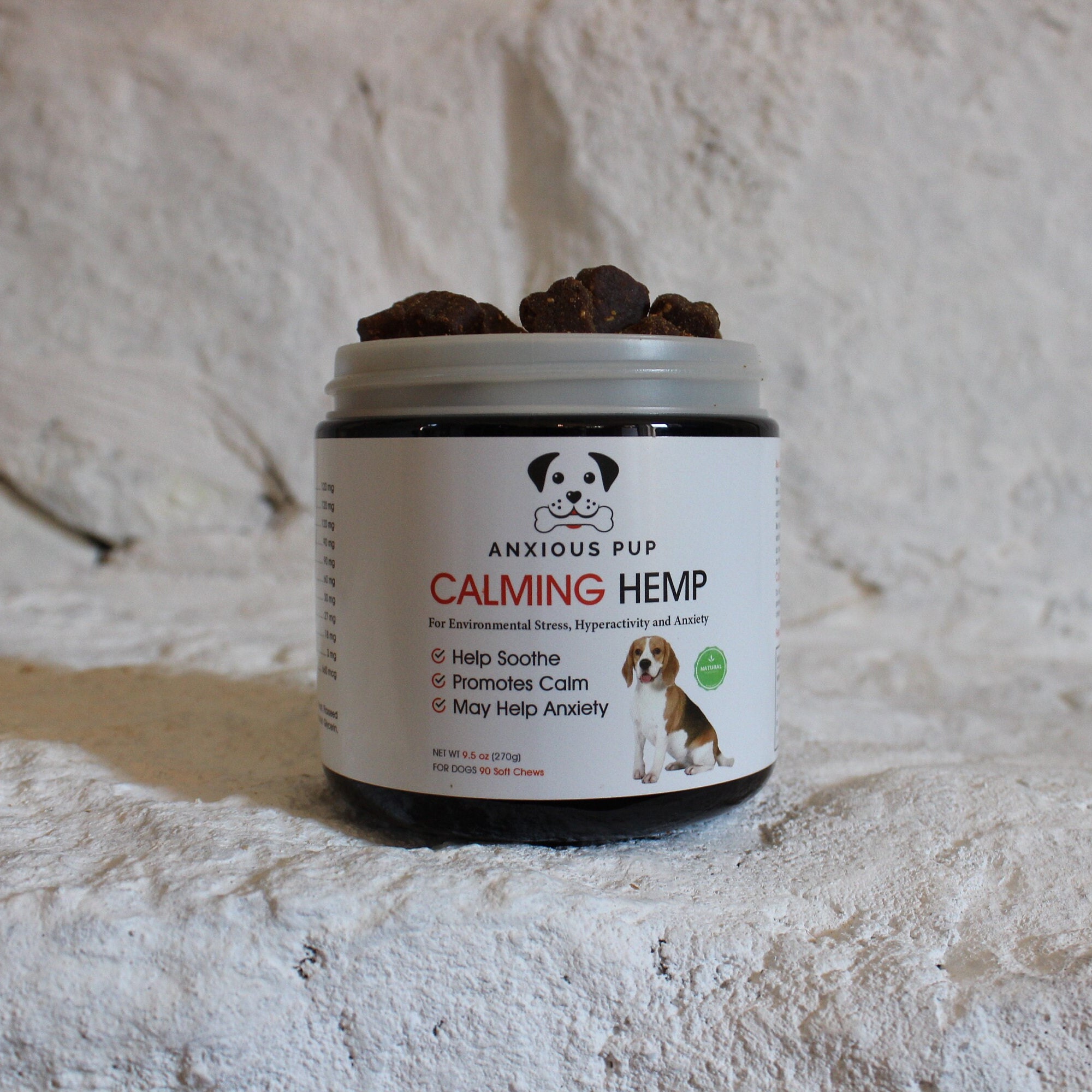 Anxious Pup Calming Hemp Chews Natural Treat for Dogs With Anxiety