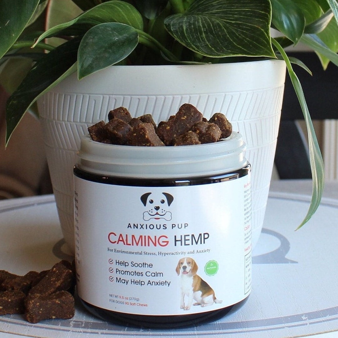 Anxious Pup Calming Hemp Chews Natural Treat for Dogs With Anxiety