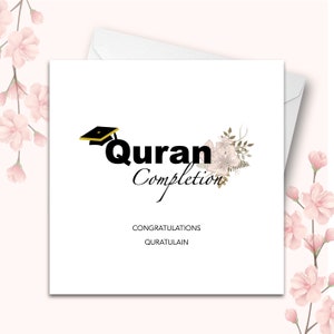 Personalised Quran Completion Greeting Card, Quran Card, Quran Gift, Quran Completion, Quran Khatam, Reading Quran