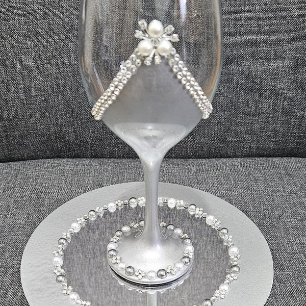 Luxury Doodh Pilai Glass. Wedding Glass. Milk ceremony glass. Wedding Gifts. Bride Glass. Islamic Wedding tradition.